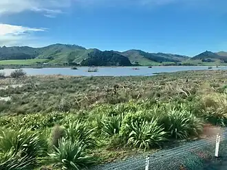 Lake Kimihia from Waikato Expressway in 2021