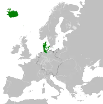 Territories that were part of the Kingdom of Denmark from 1814 to 1864