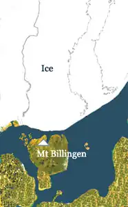 Map of the Baltic Ice Lake at maximum extent