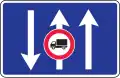 Driving directions in lanes (no trucks allowed in one lane)