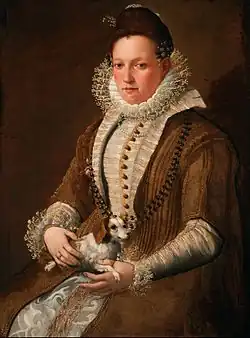 Portrait of a lady with a dog, 1590s, Auckland Art Gallery.[19]