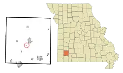 Location of Hoberg, Missouri