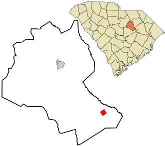 Location in Lee County and the state of South Carolina.