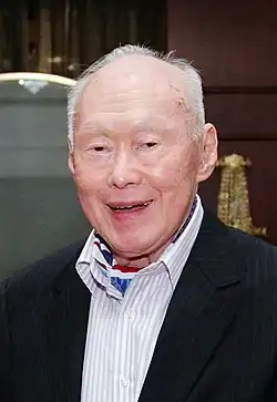 Lee Kuan Yew at a meeting with Taiwanese president Ma Ying-jeou
