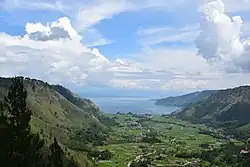 Aerial view of Bakkara Valley from the hill in Dolok Sanggul.