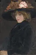 Leo Gestel, c. 1904–1906, Portrait of an elegant lady with a hat, oil on canvas, 73.5 x 50 cm
