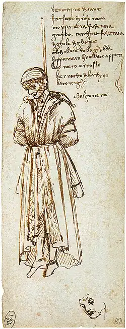 Sketch of the hanging of Bernardo Bandini Baroncelli, 1479