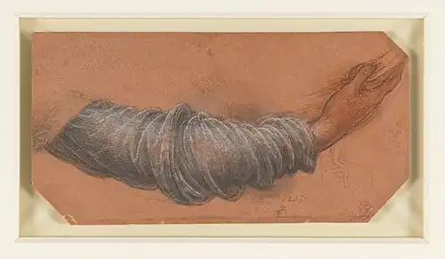 Study for the Virgin's Right Arm c. 1510–1515, Windsor Castle, RCIN 912532.