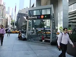 Stair at the foot of 599 Lexington Avenue
