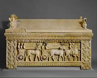 Amathus Sarcophagus, c. 475&nbsp;– c. 450 BC, limestone, Metropolitan Museum of Art, New York City