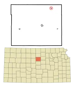 Location within Lincoln County and Kansas