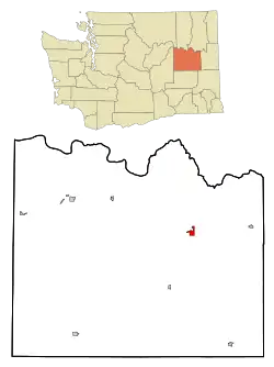 Location of Davenport, Washington