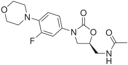Skeletal formula of linezolid