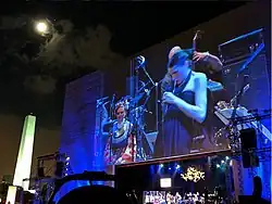 Papineau performing in Brazil in 2017