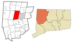 Goshen's location within Litchfield County and Connecticut