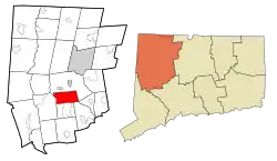 Morris' location within Litchfield County and Connecticut