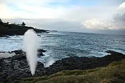 The Little Blowhole in action
