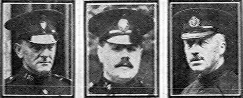 Three head shots of policemen in uniform