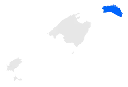 The Diocese of Menorca in blue.