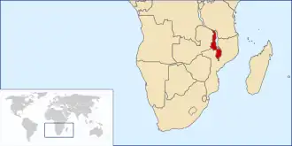 Location of Nyasaland