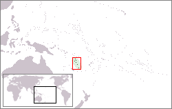 Map showing location of Vanuatu