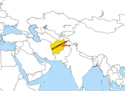 Location of Afghanistan