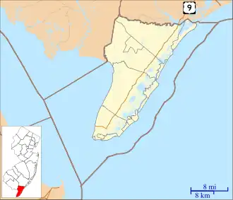 Turtle Gut Inlet is located in Cape May County, New Jersey