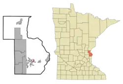 Location of Center City within Chisago County, Minnesota