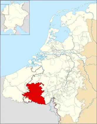 The County of Hainaut within the Holy Roman Empire, 1350