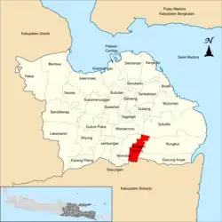 Location of Tenggilis Mejoyo within Surabaya