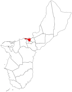 Location of Hagåtña (Agana) within the Territory of Guam