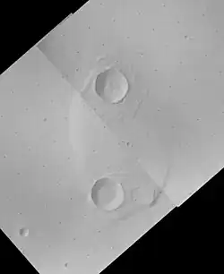 Viking Orbiter 1 mosaic showing Lod (top) and Bok (bottom)
