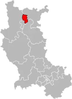 Situation of the canton of Roanne-1 in the department of Loire
