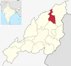 Longleng District's location in Nagaland
