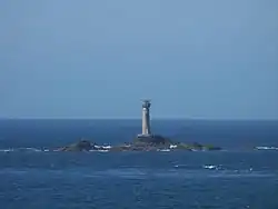 Longships lighthouse from the landward side.