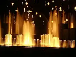 Fountain night display in the Open Air Theater, 2006