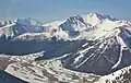 Aerial view of Borah Peak (left) and Doublespring Peak (upper right)