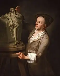 Adrien Carpentiers, Portrait of Louis-Francois Roubiliac, 1762, National Portrait Gallery, London