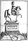 Louis XIII on Place Royale in Paris, engraving by Alain Manesson Mallet, 1702
