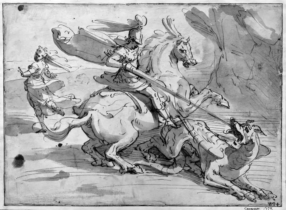 St. George and the Dragon, by Luca Cambiaso, 1570