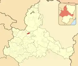 Location of Luceni within the province of Zaragoza