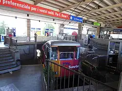 Funicular seen from main line platform