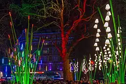 Light sculptures transform Leicester Square in London.