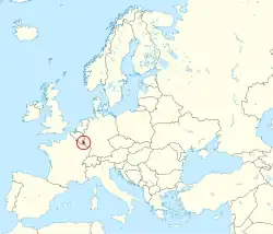 Location of Luxembourg within Europe