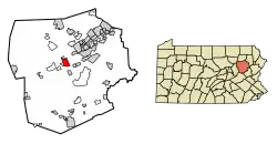 Location of Nanticoke in Luzerne County, Pennsylvania