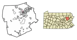 Location of Pringle in Luzerne County, Pennsylvania