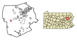 Location of Shickshinny in Luzerne County, Pennsylvania