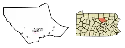 Location of Duboistown in Lycoming County, Pennsylvania.
