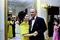 Philippine first lady Imelda Marcos with U.S. President Lyndon B. Johnson while sporting her iconic beehive hairstyle, 1966