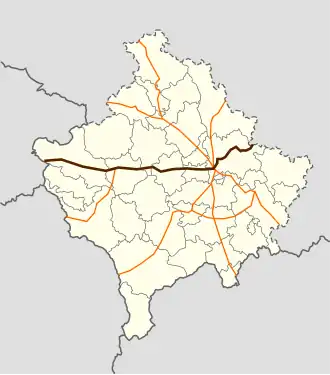 The M9 (N9) runs from the west to the east of Kosovo.